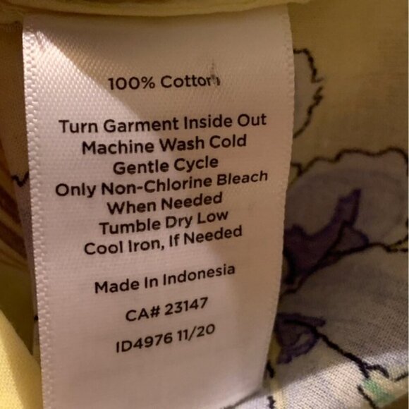 Talbots Floral Print Cotton Popover Blouse - Picture 7 of 8